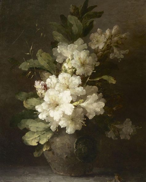 “ White Rhododendron “ | by Margaretha Roosenboom 🌿🌼🌿🪴🖼 Dutch, 1843–1896. Oil on canvas . . #MargarethaRoosenboom #vincentvangogh #dut… | Instagram Rennaissance Art, Foto Art, Oil Painting Flowers, Old Paintings, Ethereal Art, Dreamy Art, Arte Floral, Old Art, Vintage Painting