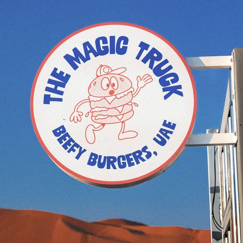 Piero Studio | Always cool to see your designs getting their ways into far away places such as the Liwa Desert in the UAE. Here is a sign, part of a… | Instagram Burger Food Truck, Food Truck Branding, Truck Branding, Food Truck Catering, Burger Food, Create Drawing, Smash Burger, Branding Agency, Burger Recipes