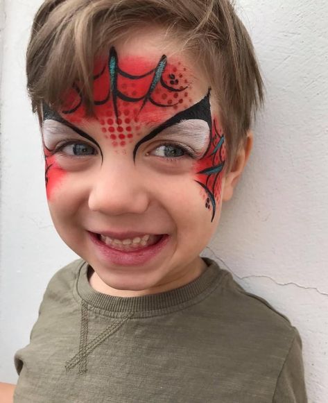 Easy Boy Face Paint, Easy Spiderman Face Paint, Iron Man Face Paint, Spider Man Face Paint, Batman Face Paint, Face Painting Halloween Kids, Superhero Face Painting, Face Painting Unicorn, Easy Face Painting Designs