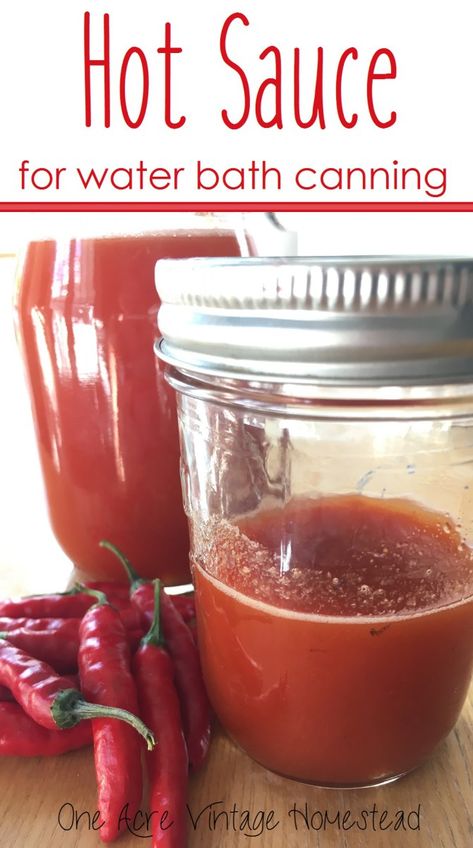 Hot Sauce for Water Bath Canning Hot Sauce Canning Recipe, Water Bath Cooking, Water Bath Canning Recipes, Hot Sauce Recipe, Homemade Hot Sauce, Hot Sauce Recipes, Water Bath Canning, Bath Recipes, Tuna Recipes