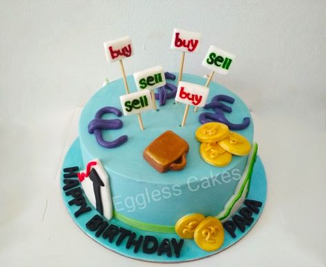 Stock Market Theme Cake, Share Market Theme Cake, Fashion Illustration Shoes, Eggless Cake, Men Birthday, Beautiful Birthday Cakes, Themed Birthday Cakes, Beautiful Birthday, Cakes For Men