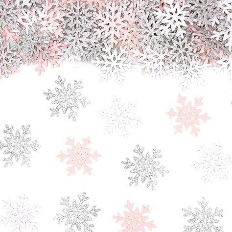 Amazon.com: Vofrise 200PC White Pink Silver Snowflake Confetti for Winter Wonderland Decorations Small Snowflakes Table Scatter for Winter Onederland Christmas Birthday Baby Shower Party Table Decor Supplies : Home & Kitchen Silver Christmas Aesthetic, Snowflake Confetti, Small Snowflakes, Wonderland Decorations, Winter Wonderland Decorations, Christmas Letters, Party Table Decor, Writing Letters, Winter Onederland