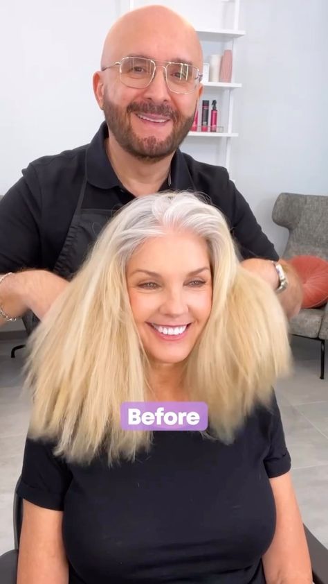 Ｊａｃｋ Ｍａｒｔｉｎ on Instagram: “This beautiful client came to me seeking gray silver color to blend and match her natural gray roots so she can stop coloring her hair dark…” Blonde Hair Going Grey, Toning Blonde Hair, Natural White Hair, Gray Roots, Natural Dark Blonde, Cool Blonde Hair Colour, Sandy Blonde Hair, Jack Martin, Grey Blonde Hair