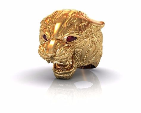 Ruby Cocktail, Tiger Ring, Gold Tiger, Pattern Weights, Animal Ring, Ring Man, Pet Tiger, Silver Signet Ring, Cat Ring