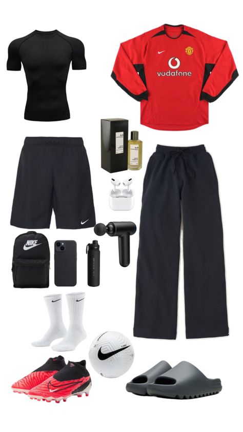 Athletic Soccer Outfits Men, Footballer Outfit, Football Outfit Men, Football Training Outfit, Soccer Fits, Soccer Fit, Sporty Outfits Men, Football Aesthetic, Training Outfit