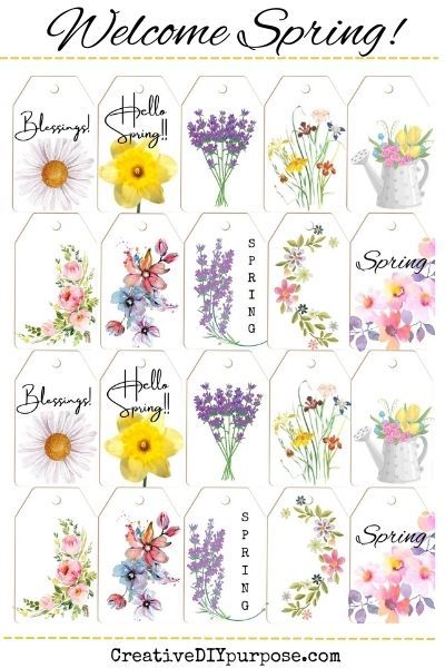 Easter Tags Free Printable, Flower Printables, Vintage Labels Printables Free, Free Printable Artwork, Journal Printables Free, Farm Prints, Easter Gift Tag, Spring Printables, Free Printable Tags