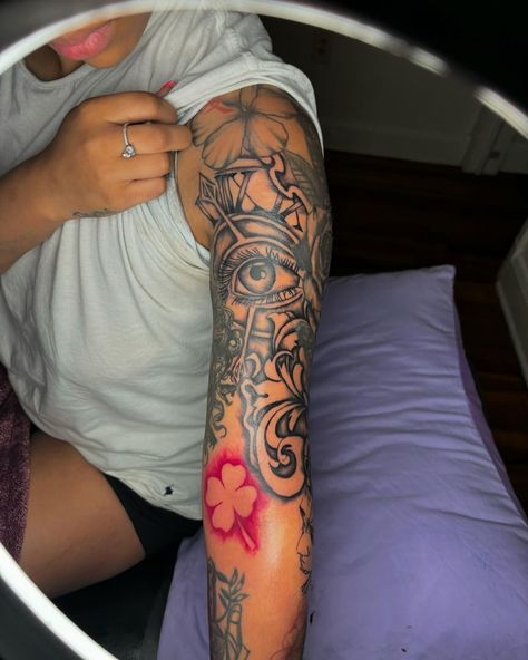 #dmvtattooartist #ty.inks #ink #tattoos #explorepage #explore Arm Sleeve Tattoos For Women, Quarter Sleeve Tattoos, Tattoos For Women Half Sleeve, Tasteful Tattoos, Fire Tattoo, Tattoos For Black Skin, Hand Tattoos For Women, Pretty Tattoos For Women, Dope Tattoos For Women