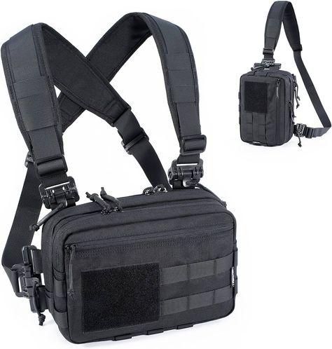 Amazon.com : CLTAC Tactical Chest Rig Bag Concealed Carry CCW Pack Molle Pouch IFAK EMT Medical Organizer for Outdoor Hunting Shooting Hiking with Quick Release Harness : Sports & Outdoors Chest Rigs Tactical, Tactical Chest Rigs, Paracord Belt, Dark Outfit, Keychain Craft, Military Bag, Molle Pouches, Chest Rig, Outdoor Hunting