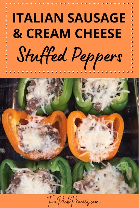 Cheese Stuffed Bell Peppers, Italian Sausage Stuffed Peppers, Sausage Stuffed Peppers, Classic Stuffed Peppers Recipe, Turkey Chili Recipe Crockpot, Sausage And Cream Cheese, Turkey Chili Recipe Easy, Cream Cheese Stuffed Peppers, Stuffed Bell Peppers Recipe