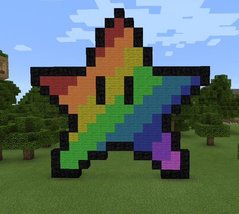 Minecraft Rainbow Star Statue Minecraft Park, Pixel Art Ideas, Mine Minecraft, Minecraft Statues, Minecraft Images, Minecraft World, Easy Minecraft Houses, All Minecraft, Cool Minecraft Creations