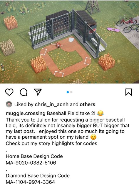 Acnh Baseball Field Design Code, Animal Crossing Baseball Field, Acnh Baseball Field, Acnh Football Field, Acnh Summer Camp Island, Acnh National Park Island, Acnh Summer Camp, Acnh Skate Park, Acnh Lake Designs