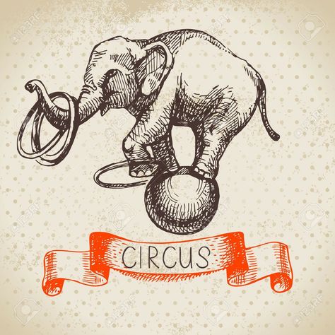 Circus Drawing, Dancing Elephant, Elephant Circus, Circus Background, Circus Illustration, Circus Vintage, Vintage Backdrop, Elephant Illustration, Animal Humor