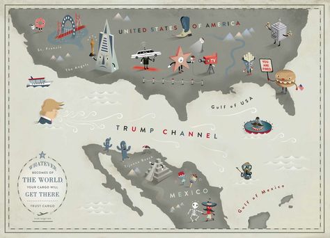 Trust Cargo: Trump Channel World Map Wall Decal, Map Wall Decal, Map Wall Mural, Kids World Map, Maps For Kids, Green Art Print, World Map Wallpaper, Atlantic Pacific, World Wallpaper