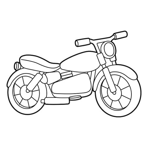 Página para colorear de motocicleta aisl... | Premium Vector #Freepik #vector #motocicleta #carro-moto #moto-deportiva #moto-dibujo Harley Davidson Coloring Pages, Motorcycle Drawing Easy, Motorcycle Outline, School Kids Crafts, Cats Art Drawing, Motorcycle Drawing, Bike Drawing, Moto Vintage, Cars Coloring Pages