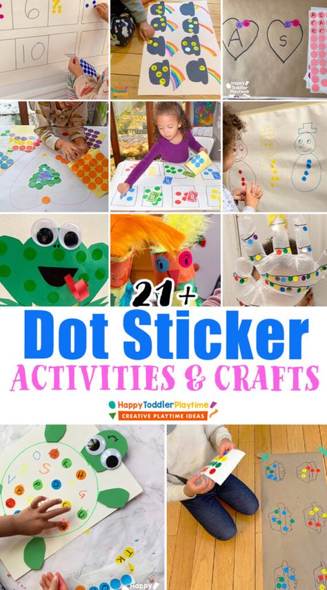 21 Awesome Dot Sticker Activities and Crafts for Kids Circle Dot Sticker Activities, Sticker Learning Activities, Sticker Dots Activities, Color Dot Sticker Activities, Activities With Dot Stickers, The Dot Preschool Activities, Polka Dot Crafts For Kids, Sticker Dot Activities For Preschool, Sticker Activity For Toddlers