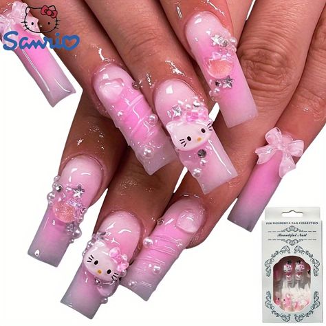 Faster shipping. Better service Hello Kitty Cake, Hello Kitty Nails, Nail Art Kit, Nail Forms, Manicure Set, Nail Art Accessories, Funky Nails, Nail Accessories, Gold Nails