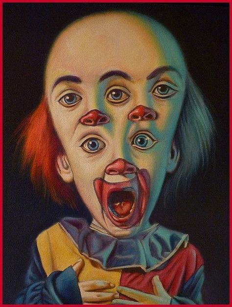 Ron English, Pop Art Tattoos, Clown Paintings, Circus Poster, Circus Art, Scary Clowns, A Clown, Creepy Clown, English Art