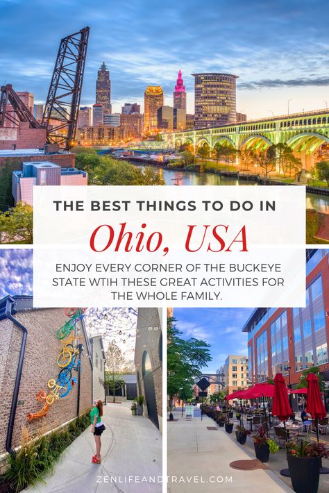 If you're looking for things to do in Ohio, you're in the right place. This guide will show you the best things to do in every part of the state, written by a long-time Ohio resident. You'll find fun activities in Columbus, Cleveland, Cincinnati, and more in this Ohio guide. Things To Do In Ohio, Centerville Ohio, Ohio Travel, Midwest Travel, Us Road Trip, Usa Travel Guide, Us Travel Destinations, Northeast Ohio, Ohio Usa