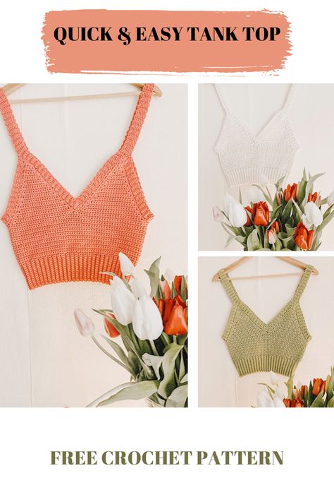 Free crochet pattern Fast Crochet Top Pattern, Crochet Top Quick, Quick And Easy Crochet Tops, Striped Crochet Top Pattern, Diy Crochet Top Pattern Free, Cute Crochet Top Patterns Free, Quick Crochet Top Pattern Free, Crochet Tops Free Patterns Easy Simple, Diy Crochet Top Tutorials