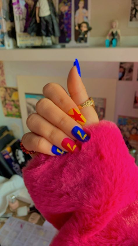 #nails #nailart #nailpolish #y2k #fashion #aesthetic #colored #naildesign #nailsoftheday #color #colorful #777 #777luckyfish #angelnumbers #blue #red #yellow #pink Red Blue And Yellow Nails, Neutral Nail Art Designs, Dance Nails, Neutral Nail Art, Y2k Fashion Aesthetic, Neutral Nail, Neutral Nails, Yellow Nails, Nails Inspo