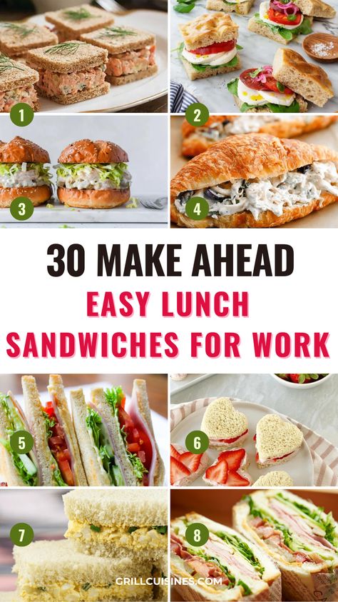 Upgrade your work lunch with these 30 easy and delicious sandwich ideas! Perfect for packing, these recipes include classics like turkey and avocado, creative options like Mediterranean veggie, and hearty choices like roast beef and cheddar. Quick to prepare and perfect for on-the-go, these cold, packed sandwiches will make your work lunches exciting and satisfying. 🥪✨ #LunchIdeas #WorkLunch #SandwichRecipes #MealPrep #EasyLunch#Paninis,Packed Sandwich Ideas, vegetarian sandwich recipes cold Delicious Cold Sandwiches, Easy Cheap Sandwich Recipes, Cold Sandwich Recipes Healthy, Cold Deli Sandwiches, Lunch Ideas Non Sandwich, Easy Lunch Sandwiches For Work, Healthy Cold Sandwiches For Lunch, Simple Lunch Sandwiches, Picnic Sandwiches Recipes