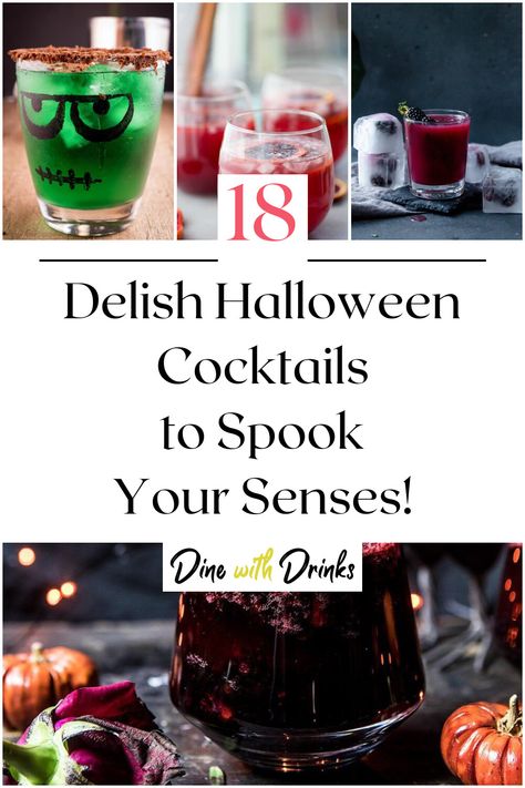 Collage of 4 delish halloween cocktails. Something Scary, Halloween Cocktail, Halloween Cocktails, Spooktacular Halloween, Festive Drinks, Delish Recipes, Holiday Drinks, Halloween Celebration, Party Drinks