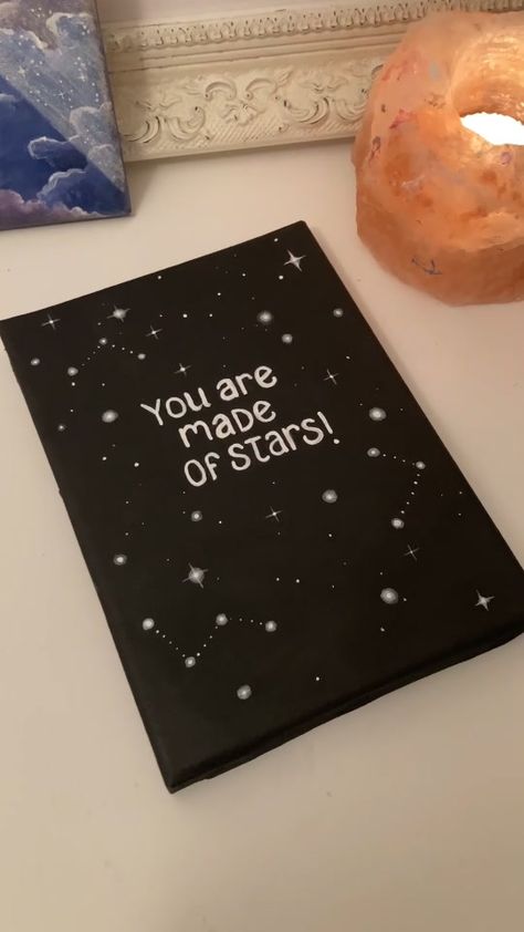 Shelly Clouds(@shellyclouds) on TikTok: How I make my stars ✨ glowy✨ step-by-step! Wait til the end to see the full effect!💖 #acrylicpaint #fyp Astrology Canvas Painting, Star Paintings Easy, 4×4 Canvas Painting, How To Paint Stars, Painting Ideas Stars, Stars Painting Easy, Amor Painting, Canvas Quote Paintings, Star Painting Ideas