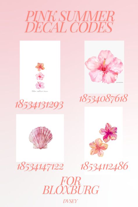 Decals to add to your bloxburg home! Bloxburg Google Home Decal, Aesthetic Pink Decals Bloxburg, Pink Id Codes Bloxburg, Blox Burg Plant Decal, Berry Avenue Flower Codes, Pink Bush Decal Bloxburg, Bloxburg Light Pink Decals, Bloxburg Colorful Wallpaper Codes, Cute Roblox Decals Codes