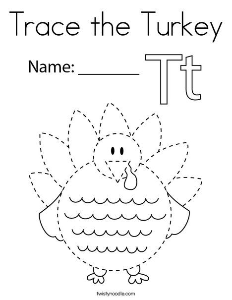 Trace the Turkey Coloring Page - Twisty Noodle T Is For Turkey Preschool, Turkey Tracing Preschool, Turkey Worksheets Preschool, Tracing Activities For Toddlers, Turkey Preschool, Turkey Coloring, Thanksgiving Activities Preschool, Preschool Prep, Thanksgiving Kindergarten