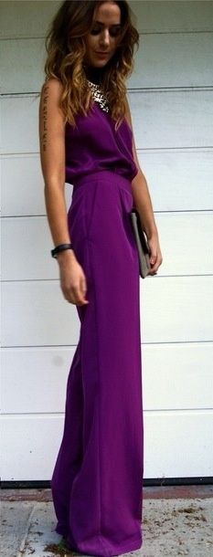 .... Violet Jumpsuit, Purple Romper, Summer Fashions, Purple Maxi, Purple Maxi Dress, Eggplant Color, Fashion Closet, Moda Chic, Casual Styles