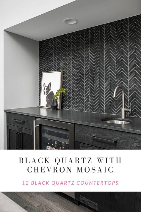 Black quartz countertop is the best solid surface Countertop Quartz, Black Quartz Countertops, Countertop Remodel, Granite Tile Countertops, Countertops Granite, Black Backsplash, Quartz Kitchen Countertops, Black Countertops, The Family Handyman