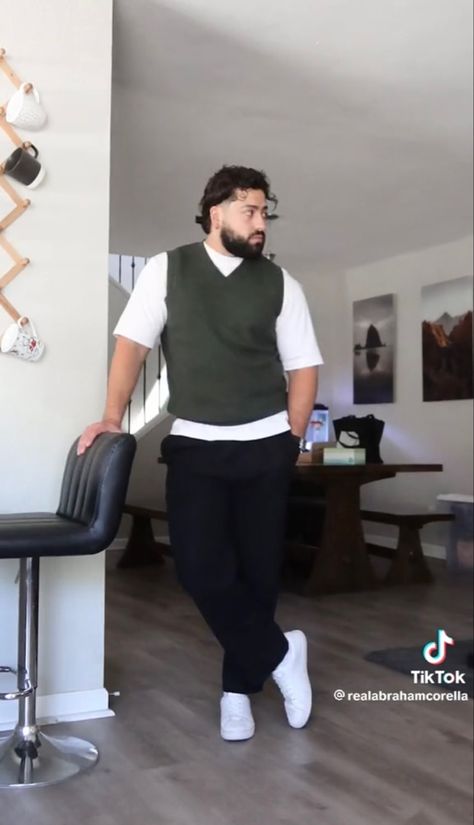 Big Man Outfit Casual, Plus Size Guy Outfits, Chubby Boy Outfits, Chubby Guy Outfits, Fat Guy Outfits, Masc Outfit, Mens Fits, Tiktok Creator, Guy Outfits