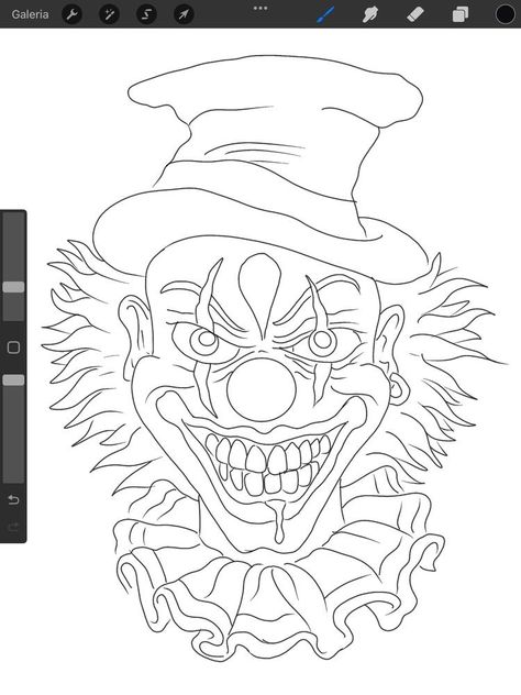 Scary Clown Tattoo, Clown Tattoo Design, Scary Clown Drawing, Tattoo Outline Drawing Stencil Ideas, Tattoo Outline Drawing Stencil, Tattoos Quote, Evil Clown Tattoos, Tattoos Abstract, Chest Tattoo Stencils