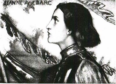 Jeanne d'Arc et sa garde écossaise, 1896  A study by John Duncan (1866-1945) Santa Joana D'arc, Joan D Arc, Elf Rogue, John Duncan, Saint Joan Of Arc, Jeanne D'arc, St Joan, Joan Of Arc, Pencil Drawing