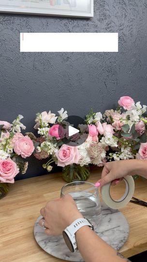 66K views · 1.7K reactions | Making low centerpiece in clear vase using old school method tape ✨💐#flowers#wedding#pink#pinky#roses#weddingday#flowerstagram # | FLOWERS | FLORIST | WEDDINGS | DELIVERY | NYC | BROOKLYN | tarcisiopimentel_ · Original audio Pink Flower Centerpieces Diy, Rose Arrangements Diy Ideas, Diy Rose Centerpiece, Low Table Centerpiece, Rose Centerpieces Diy, Low Flower Arrangements For Table, Pink Flower Centerpieces, White Flower Centerpieces, Flower Centerpieces Diy