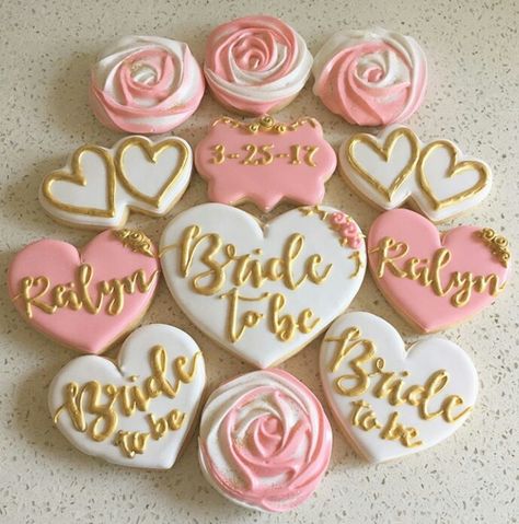 Engagement cookies | Bridal shower cookies | Bride to be cookies Wedding Shower Cookies, Engagement Cookies, Bridal Cookies, Bridal Shower Desserts, Bridal Shower Cupcakes, Ballerina Cakes, Wedding Ready, Bridesmaid Duties, Bridal Shower Cookies