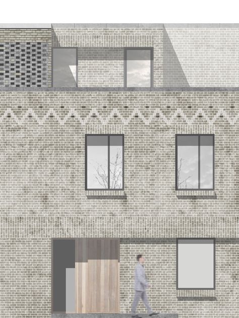 Carpenters Estate – McLaren.Excell Brick Elevation, Mclaren Excell, Elevation Drawing, Brick Detail, Architecture Elevation, Ceramics Inspiration, Architectural Rendering, Casa Patio, Brick Architecture