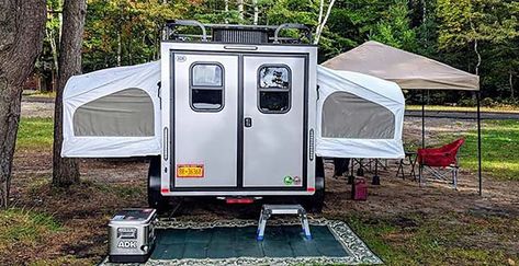 Flyer Explore Travel Trailer - inTech RV Square Drop Camper, Camper Trailer Tent, Diy Trailer, Camping Gear Diy, Camp Trailers, Camping Trailer Diy, Cargo Trailer Conversion, Diy Camper Trailer, Trailer Tent