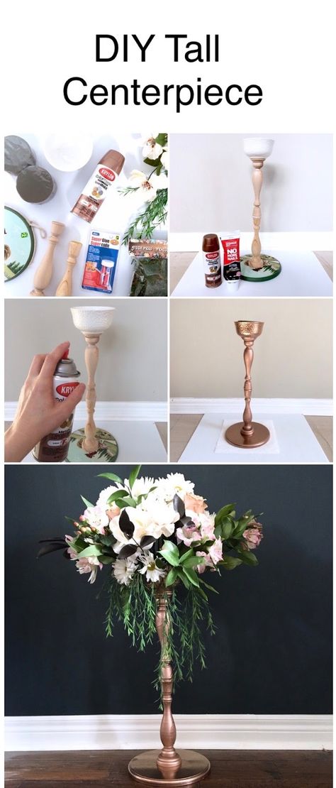 Diy Large Centerpieces Wedding, Simple Tall Centerpieces Wedding, Centerpiece Stand Diy, Amazing Centerpieces, Tall Diy Wedding Centerpieces, Diy Elegant Wedding Centerpieces, Tall Wedding Reception Centerpieces, Diy Wedding Vases Centerpieces, Elegant Wedding Centerpiece Ideas Diy