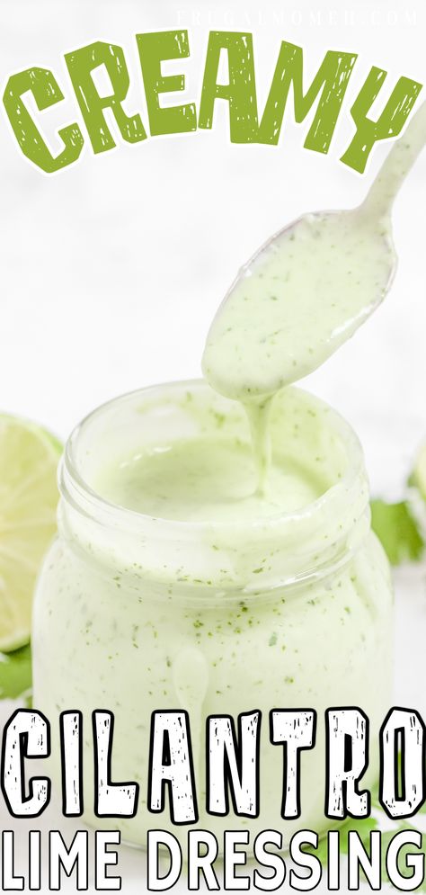 Cilantro Ranch Dressing Recipe, Cilantro Lime Ranch Dressing, Cilantro Dressing Recipe, Cilantro Lime Dressing Recipe, Cilantro Ranch Dressing, Creamy Cilantro Lime Dressing, Lime Salad Dressing, Sour Cream Uses, Creamy Cilantro Dressing