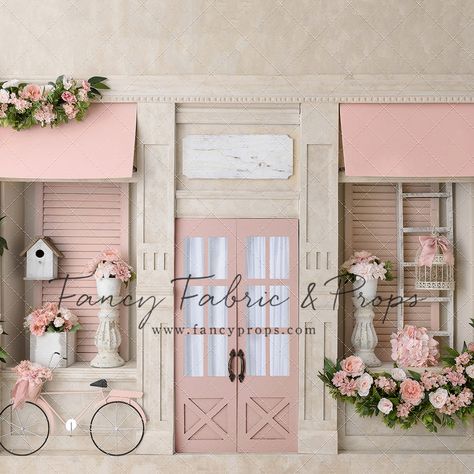 Fleurie Blush – Fancy Fabric & Props Pink Boutique Interior, Spring Photo Backdrop, Wedding Show Booth, French Tulips, Beautiful Shops, Spring Backdrop, French Boutique, Backdrops For Photography, Craft Booth Display