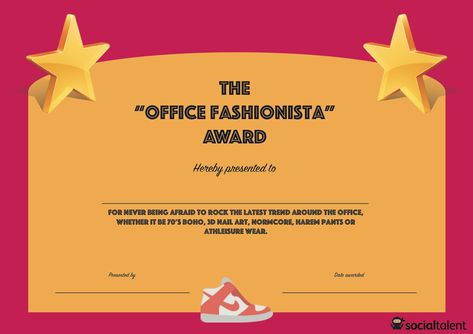 Funny Office Awards, Funny Employee Awards, Funny Awards Certificates, Funny Girl Movie, Office Awards, Funny Awards, Employee Awards, Teacher Awards, Funny Kid Memes