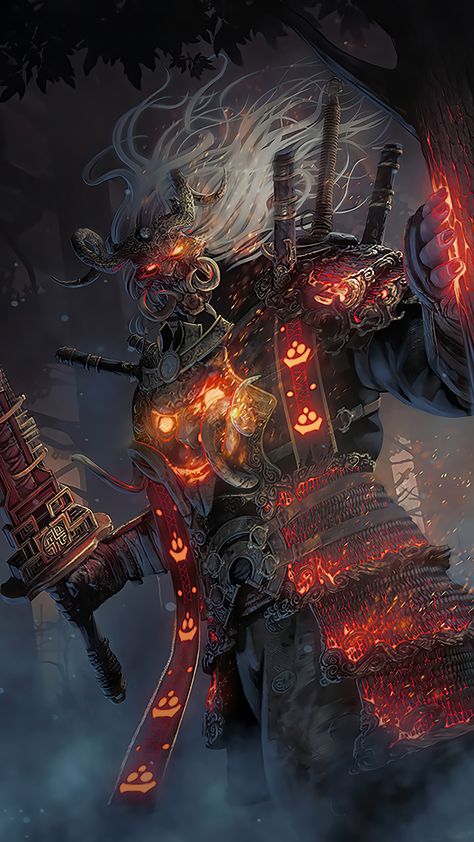 The Oni, Dead by Daylight Oni Wallpaper, Japanese Demon Wallpaper, Dbd Wallpaper, Samurai Oni Wallpaper, Kazan Yamaoka, Shinto Gods, Samurai Red Wallpaper, Dead By Daylight Wallpaper, Dead By Daylight Art