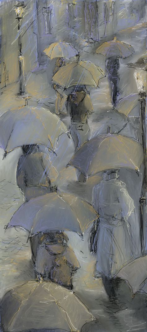 London Rain, Rain Art, Umbrella Art, Singing In The Rain, Walking In The Rain, Dancing In The Rain, In The Rain, Rainy Days, The Rain