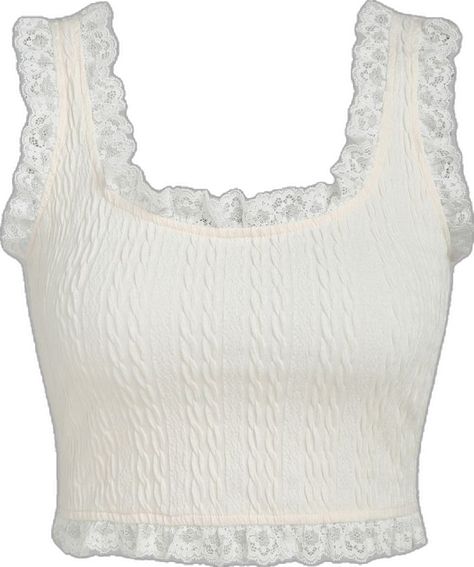 cream, white, lace, fancy, old fashion, old money, new york Cropped Tank Top Outfit, Picnic Pattern, Live House, Cream Tank Top, Lace Trim Cami, Tank Top Outfits, Neckline Designs, Clothing Details, Solid Clothes