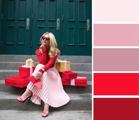 10 outfits románticos con rojo que enamorarán a cualquiera Colour Combinations Fashion, Color Combos Outfit, Color Blocking Outfits, Color Combinations For Clothes, Retro Mode, Color Balance, Color Pairing, Red Sweater, Colourful Outfits