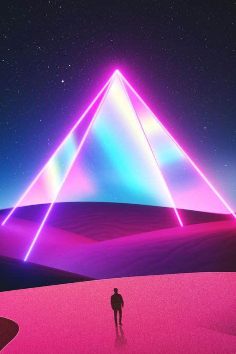 #neon #art #3d #space #futuristic #retrowave #synthwave #artwork Room Ideas Summer, Synthwave Space, Room Ideas Retro, Light Purple Aesthetic, Summer Room Ideas, Cozy Room Ideas, Synthwave Neon, Space Futuristic, Room Ideas For Men