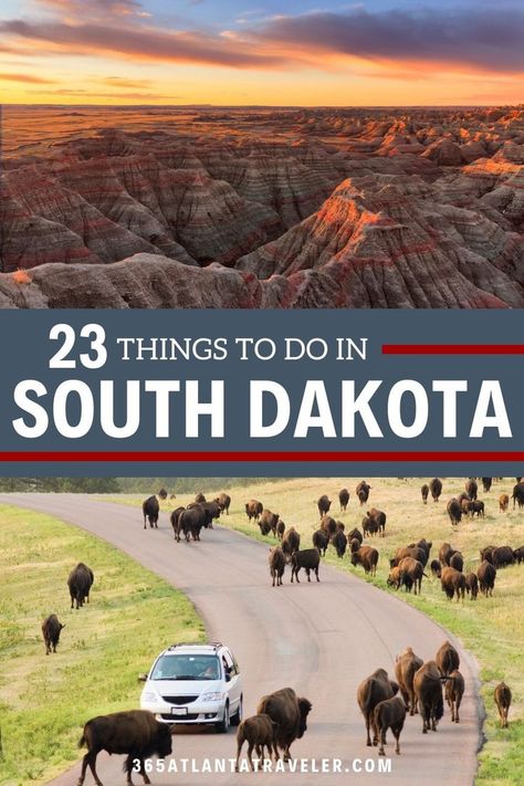 There are plenty of things to do in South Dakota, no matter what your interests may be. With plenty of outdoor recreation, historical sites, national parks, attractions, and more -- you can't miss visiting South Dakota. Things To Do In South Dakota, South Dakota Road Trip, South Dakota Vacation, South Dakota Travel, Crazy Horse Memorial, Wind Cave National Park, Sioux Falls South Dakota, Sylvan Lake, Mt Rushmore