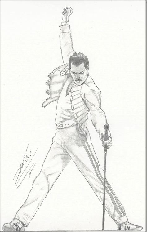 Freddie Mercury Freddie Mercury Easy Drawing, Freddy Mercury Drawings, Freddie Mercury Sketch, Art Drawings Sketches Simple Easy, Freddie Mercury Painting, Freddie Mercury Drawing, Simple Easy Drawings, Mercury Drawing, Singer Drawing