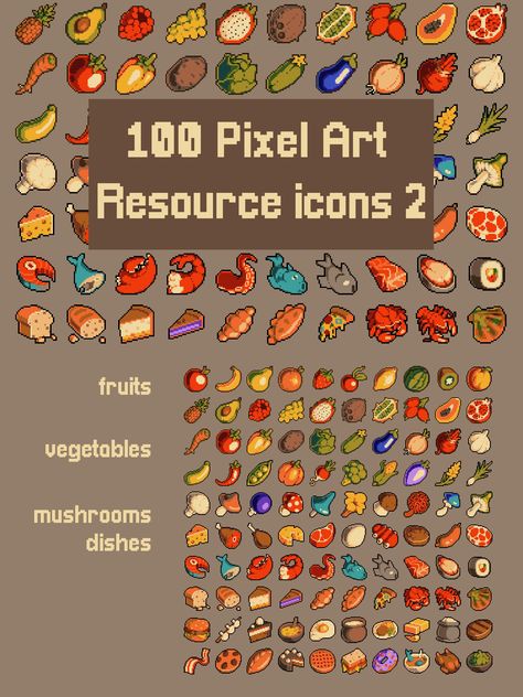 Introducing Resource 32×32 Icons Pixel Art Assets. It is a great package that will definitely please any 2D game developer. In this pack, you will find a lot of quality resources designed in the popular Pixel Art style and 32×32 resolution. Here you will find such elements as Game Assets 2d Pixel Art, Pixel Game Assets, Pixel Art Game Assets, Pixel Art Assets, Pixel Art Items, Game Assets 2d, Fantasy Pixel Art, Pixel Rpg Games, Pixel Book